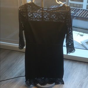 Black dress with lace design